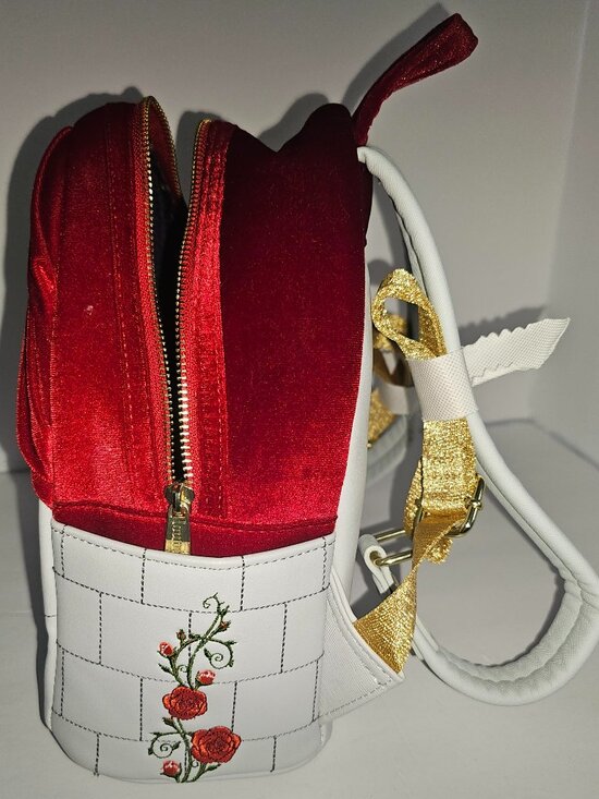 Loungefly Disney Beauty & The Beast Stained Glass & Red Velvet Backpack NWOT main image 15